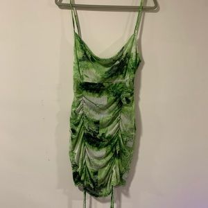 Green little mesh dress